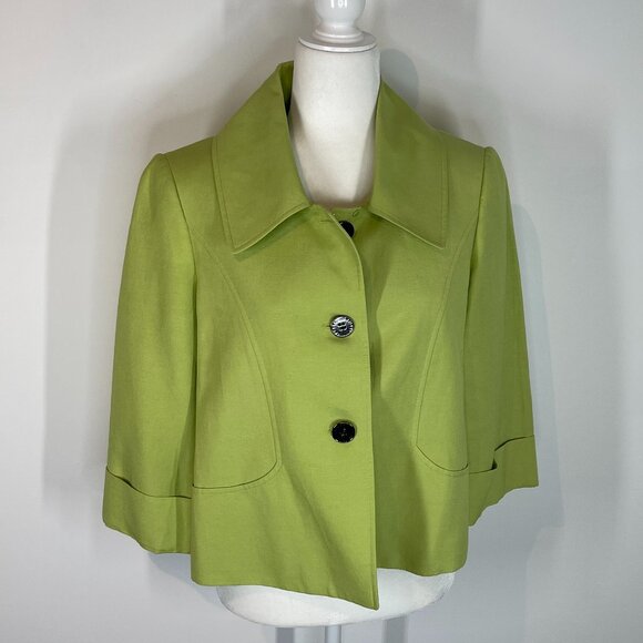 Tahari Green 3/4 Sleeve Blazer size 8 - Picture 1 of 4